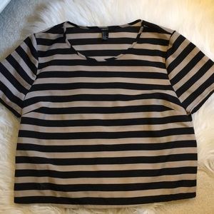 Black and brown stripped crop top